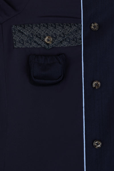 Waterproof Straight-Fit Trenchcoat | Navy Melange