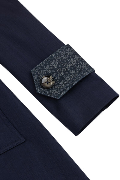 Waterproof Straight-Fit Trenchcoat | Navy Melange