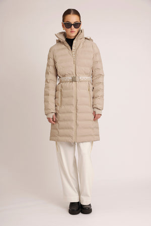 Waterproof Tailored-Fit Puffer Jacket  |  Beige