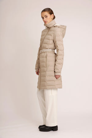 Waterproof Tailored-Fit Puffer Jacket  |  Beige