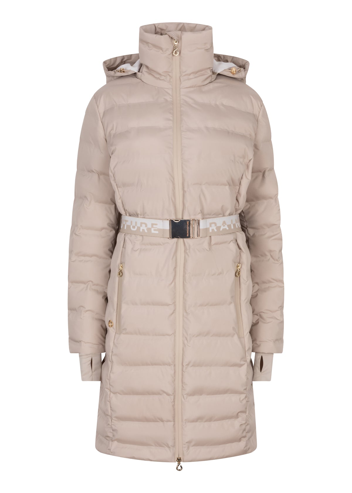 Waterproof Tailored-Fit Puffer Jacket  |  Beige