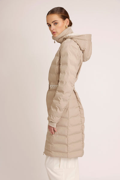 Waterproof Tailored-Fit Puffer Jacket  |  Beige