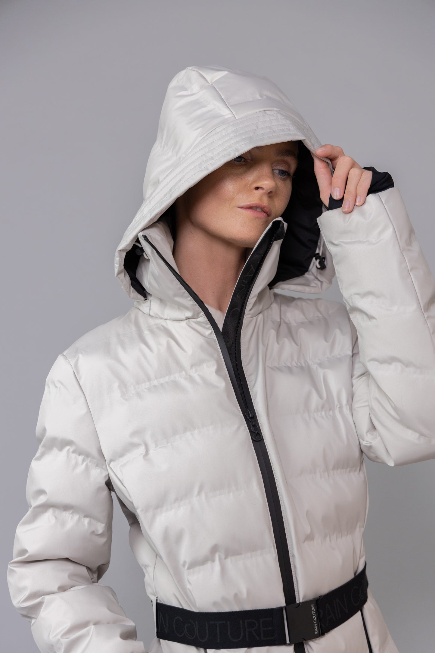 Waterproof Tailored-Fit Puffer Jacket  |  Chalk