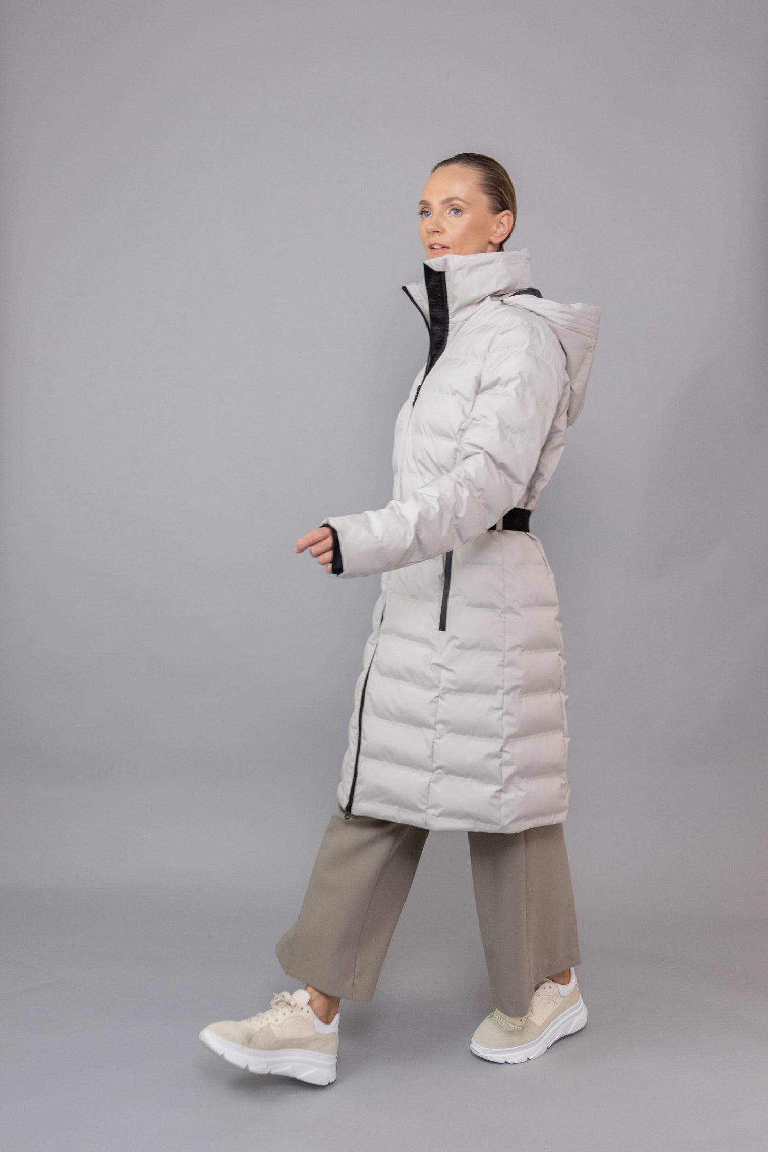 Waterproof Tailored-Fit Puffer Jacket  |  Chalk