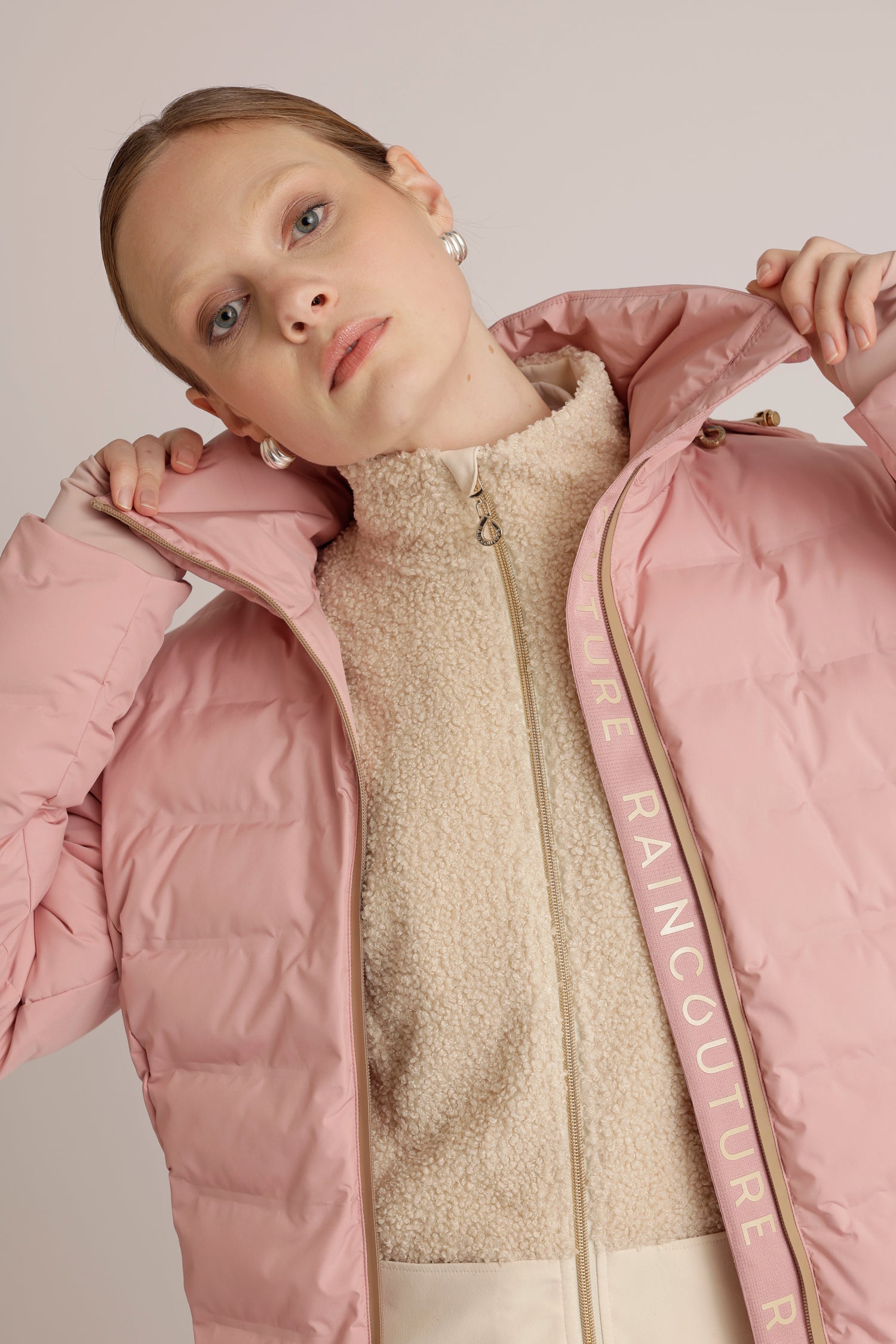 Waterproof Tailored-Fit Puffer Jacket  | Pink