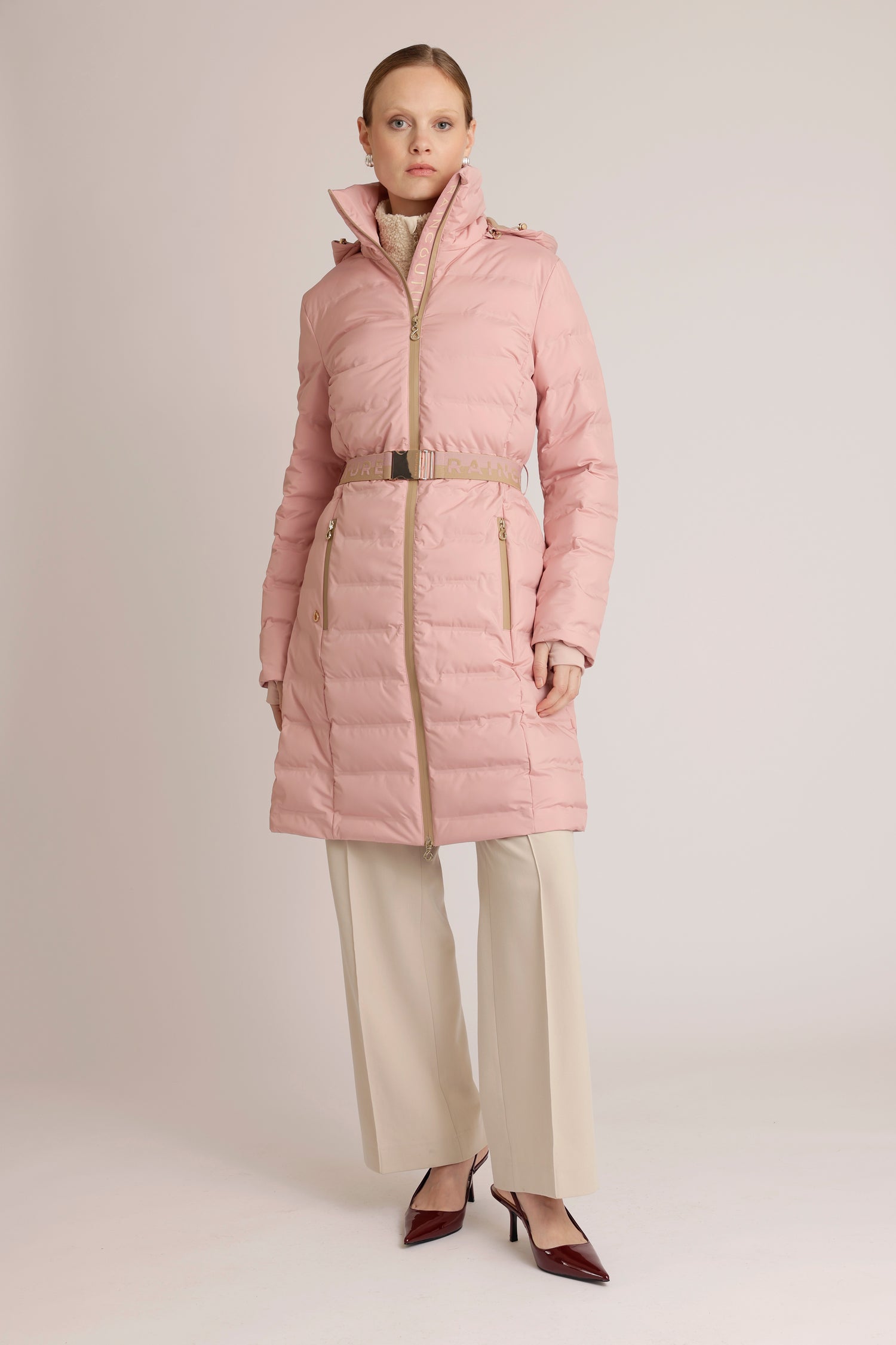 Waterproof Tailored-Fit Puffer Jacket  | Pink