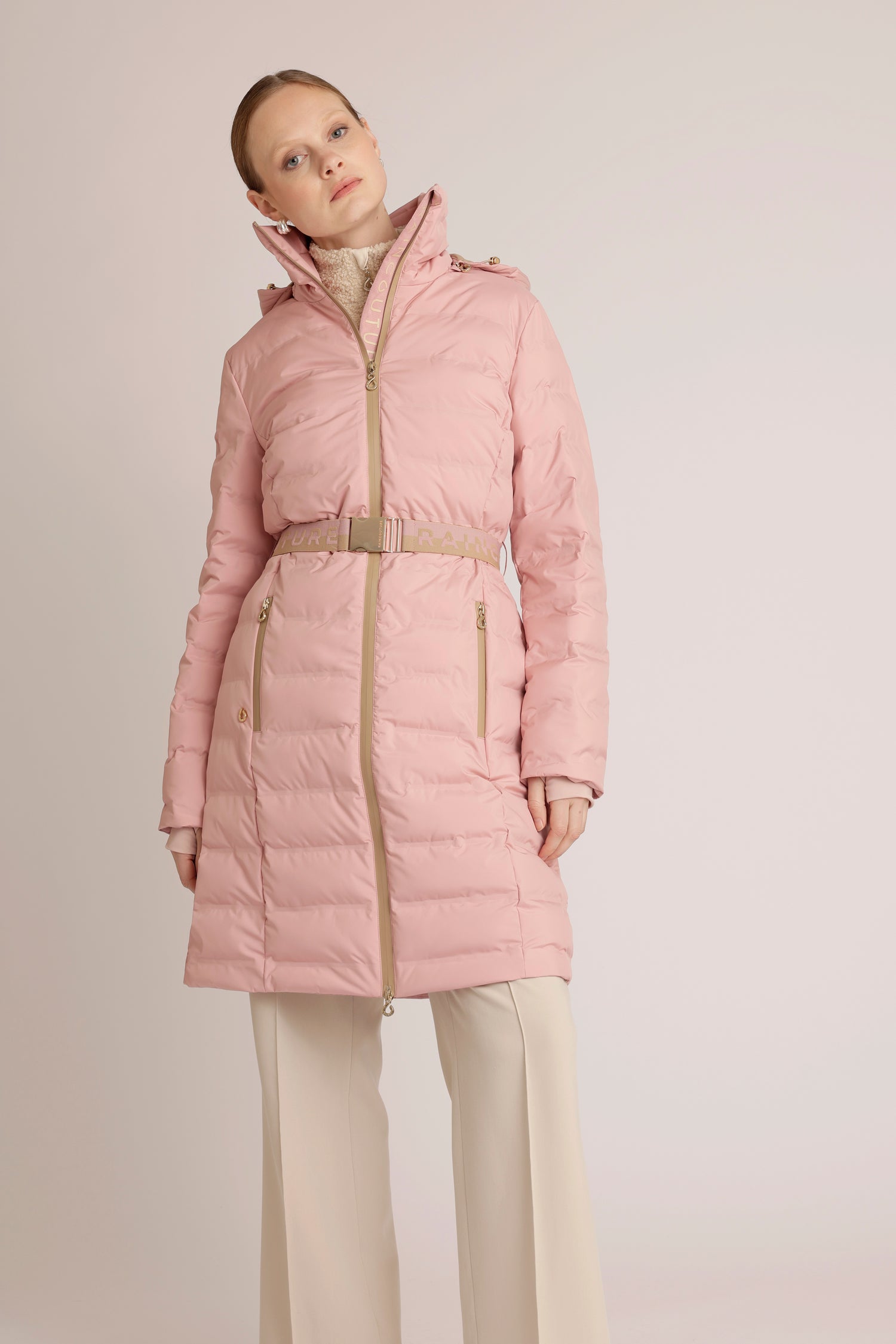 Waterproof Tailored-Fit Puffer Jacket  | Pink