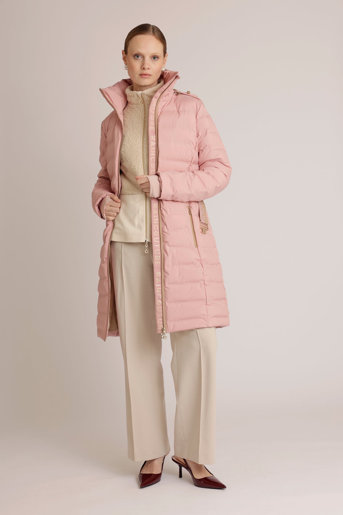 Waterproof Tailored-Fit Puffer Jacket  | Pink