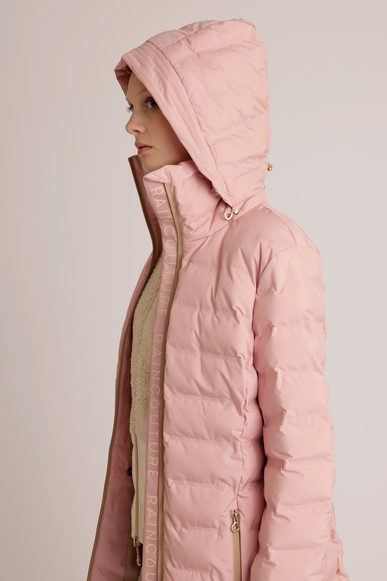 Waterproof Tailored-Fit Puffer Jacket  | Pink