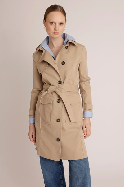 Waterproof Tailored To Fit Trenchcoat  | Beige