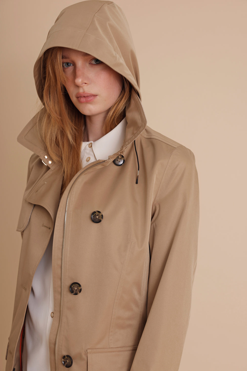 Waterproof Tailored To Fit Trenchcoat  | Dark Satin Camel