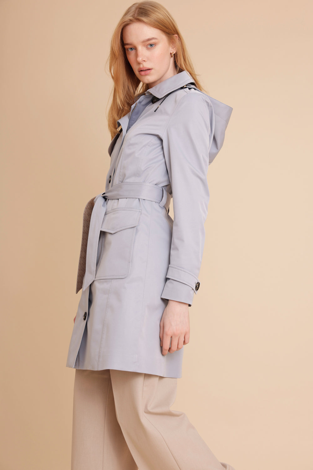 Waterproof Tailored To Fit Trenchcoat  | Glacier Blue