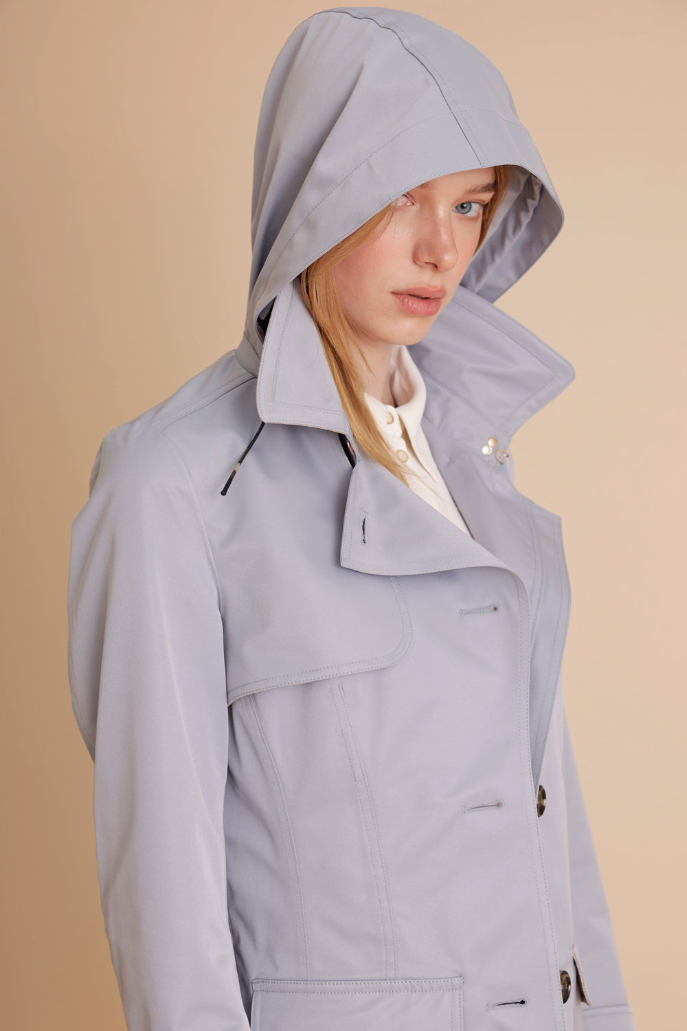 Waterproof Tailored To Fit Trenchcoat  | Glacier Blue