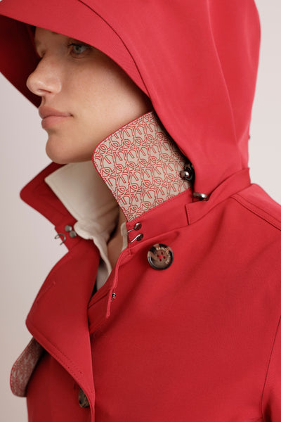 Waterproof Tailored Trenchcoat | Crimson Red