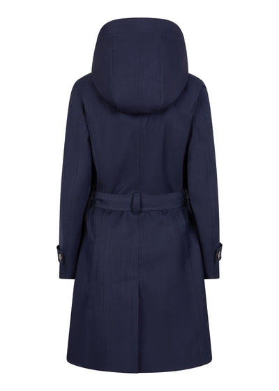 Waterproof Tailored To Fit Trenchcoat | Navy Melange