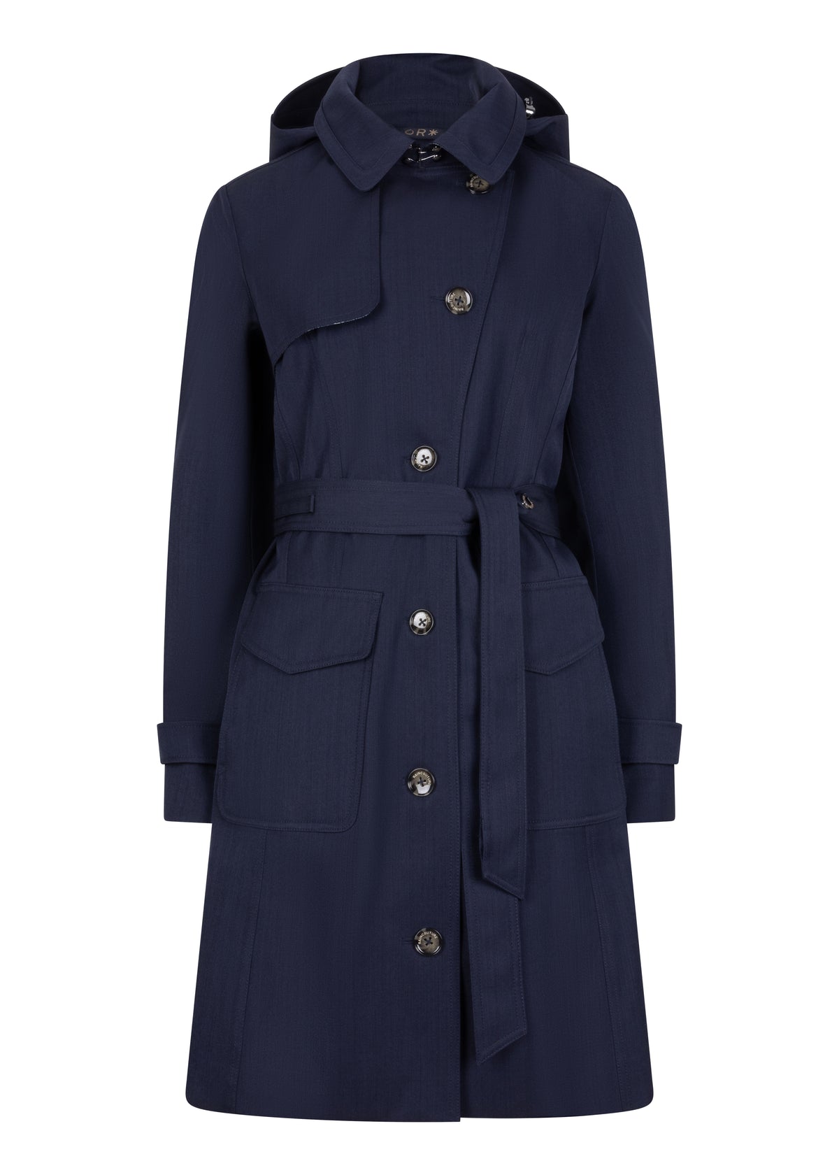 Waterproof Tailored To Fit Trenchcoat | Navy Melange