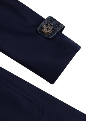 Waterproof Tailored To Fit Trenchcoat | Navy Melange