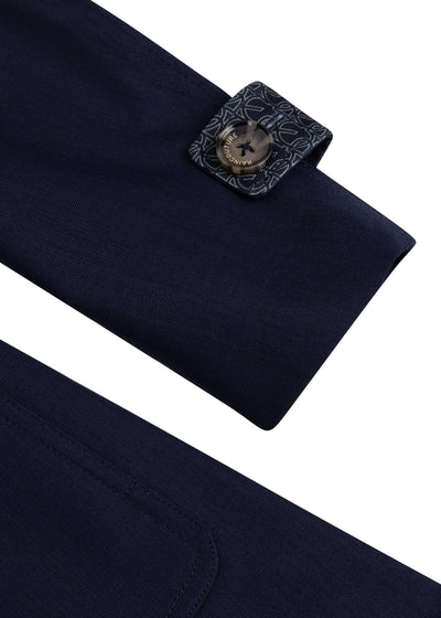 Waterproof Tailored To Fit Trenchcoat | Navy Melange