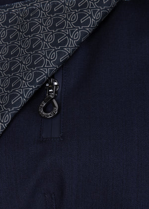 Waterproof Tailored To Fit Trenchcoat | Navy Melange