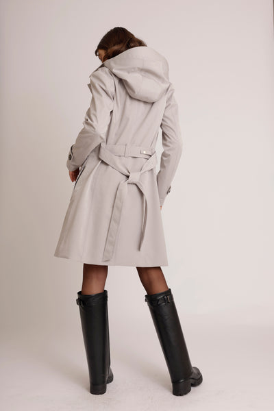 Waterproof Tailored To Fit Trenchcoat  | Structured Silver Grey