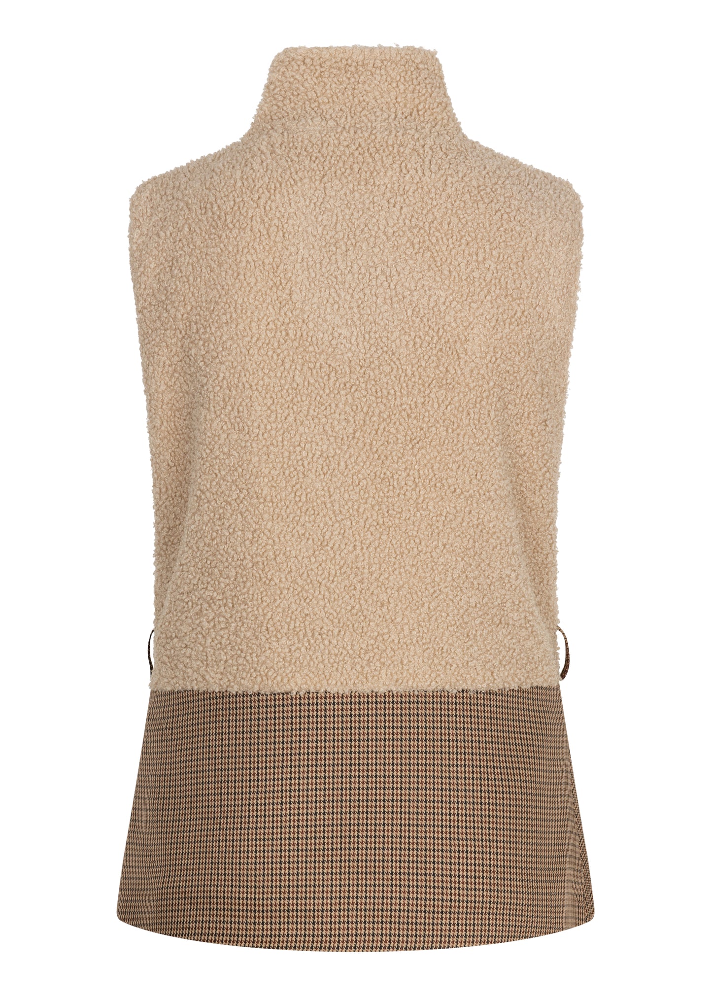 2-In-1 Teddy Jacket & Bodywarmer | Beige Houndstooth