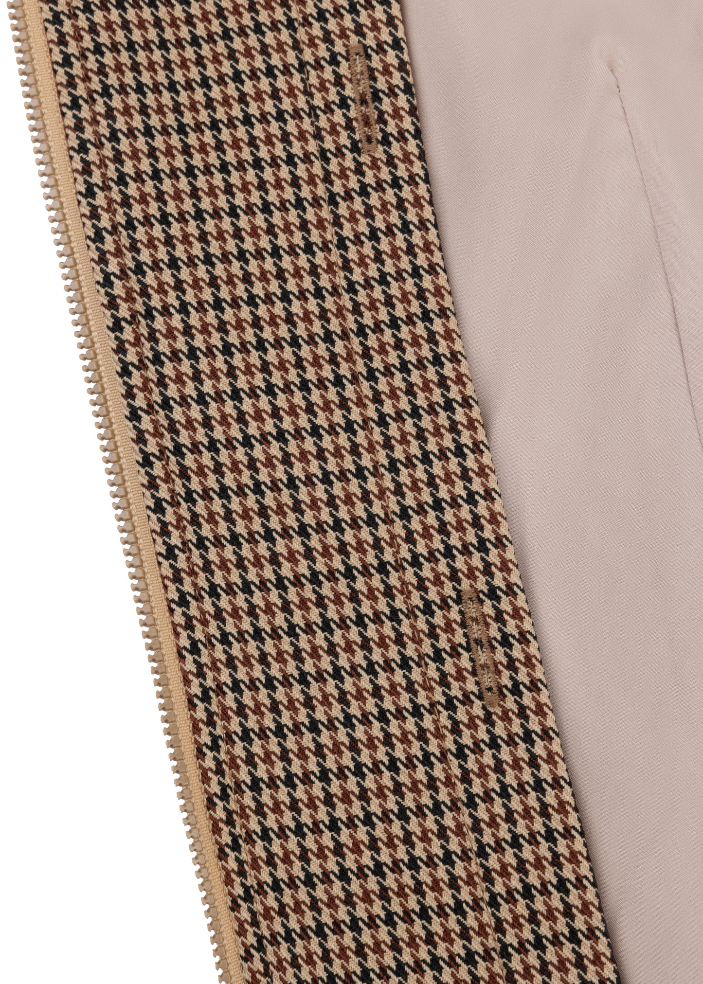 2-In-1 Teddy Jacket & Bodywarmer | Beige Houndstooth