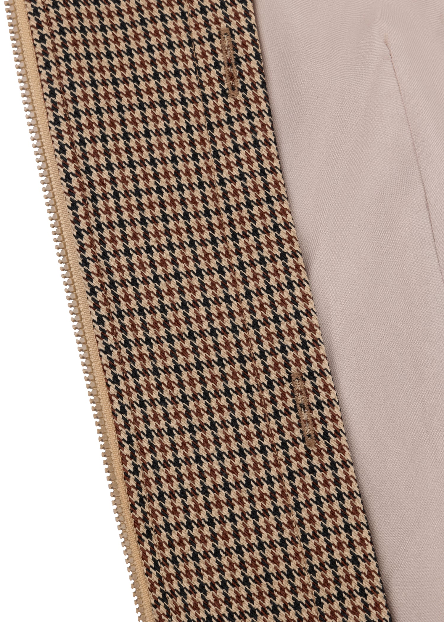 2-In-1 Teddy Jacket & Bodywarmer | Beige Houndstooth