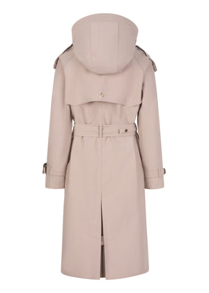 Waterproof Relaxed Fit Trenchcoat | Beige Herringbone
