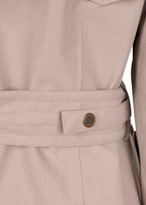 Waterproof Relaxed Fit Trenchcoat | Beige Herringbone