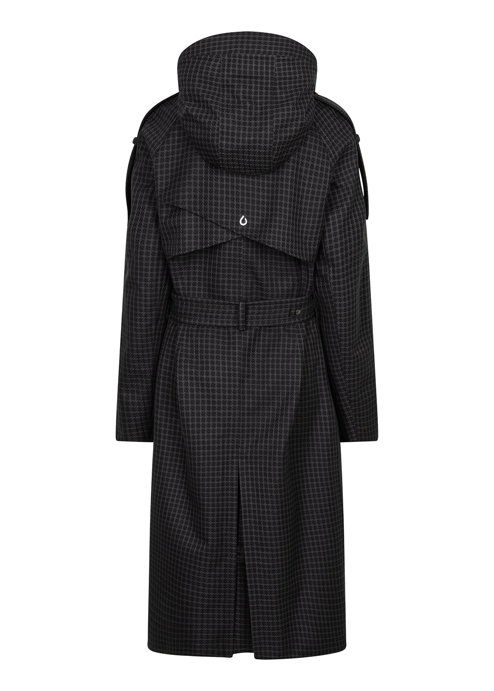 Waterproof Relaxed Fit Trenchcoat  |  Black/Brown Tweed