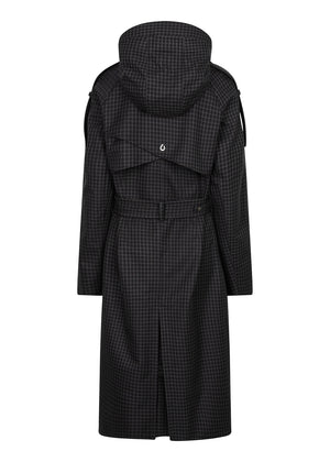 Waterproof Relaxed Fit Trenchcoat | Black/Brown Tweed