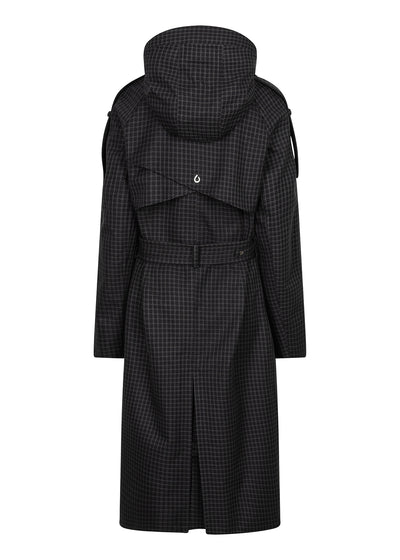 Waterproof Relaxed Fit Trenchcoat | Black/Brown Tweed