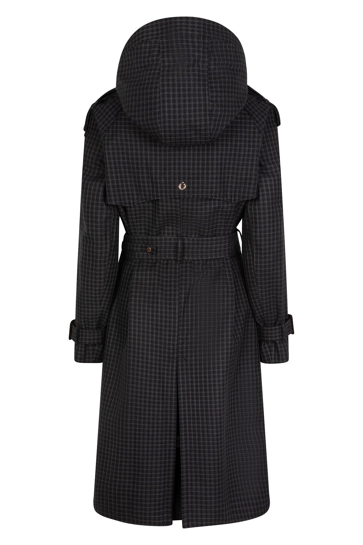 Waterproof Relaxed Fit Trenchcoat  |  Black/Brown Tweed