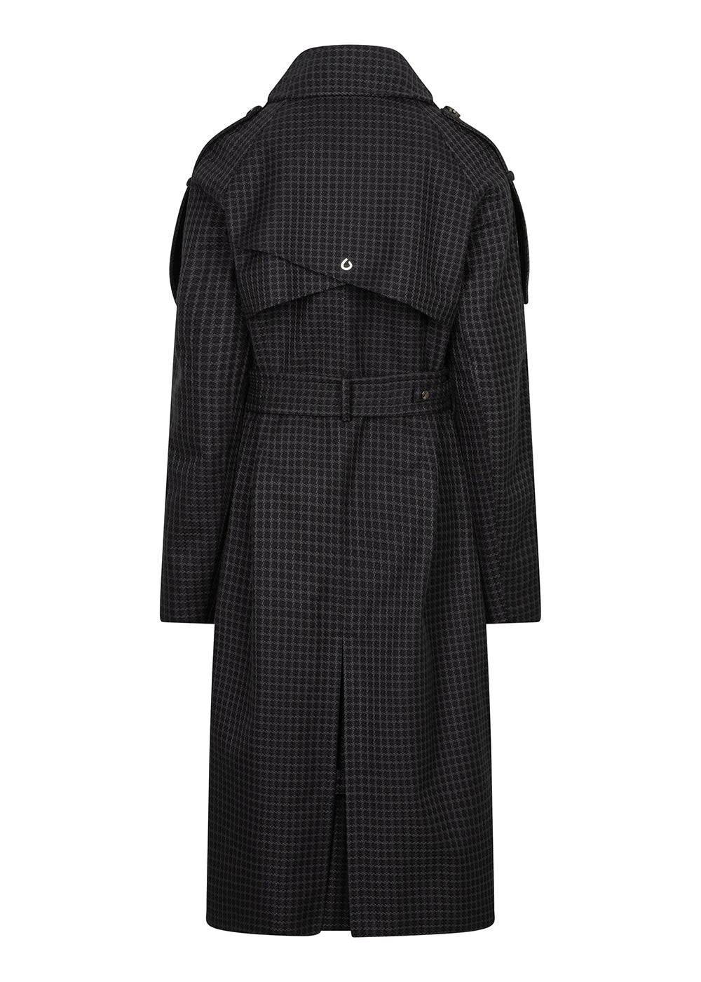 Waterproof Relaxed Fit Trenchcoat  |  Black/Brown Tweed