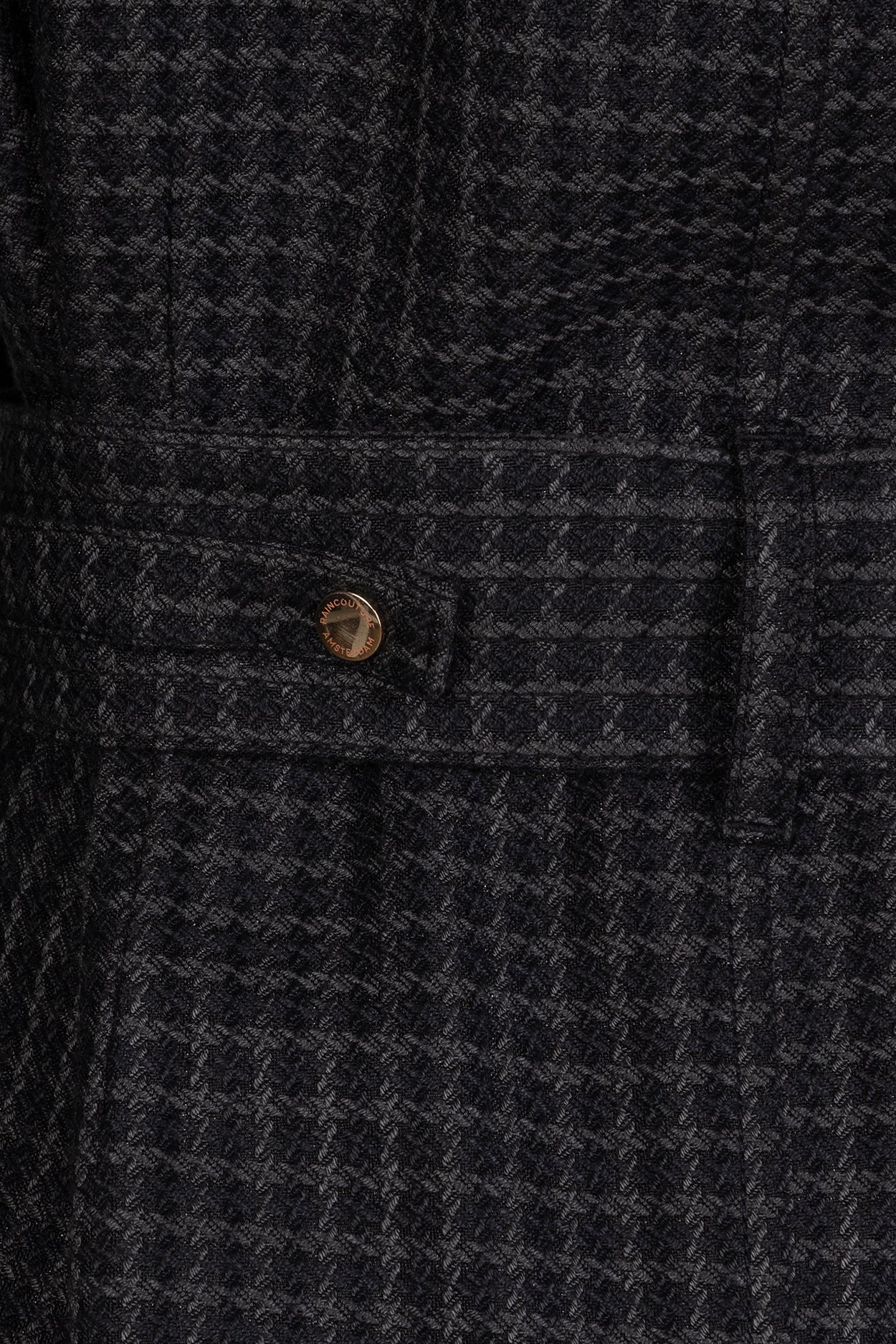 Waterproof Relaxed Fit Trenchcoat  |  Black/Brown Tweed