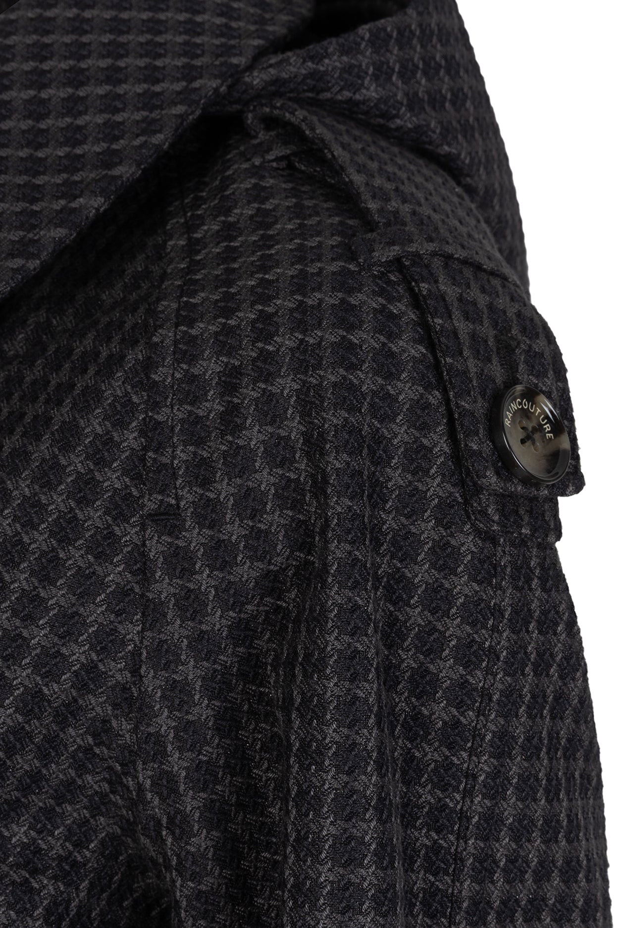 Waterproof Relaxed Fit Trenchcoat  |  Black/Brown Tweed