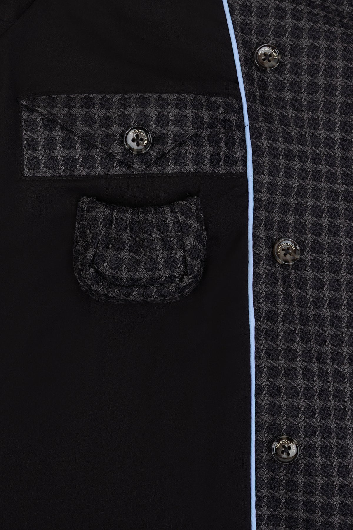 Waterproof Relaxed Fit Trenchcoat | Black/Brown Tweed