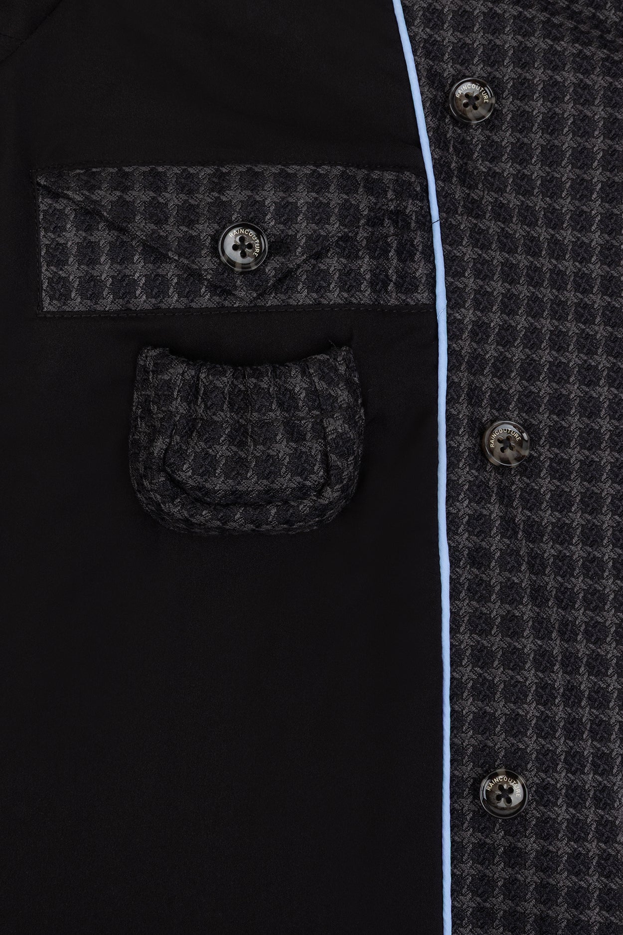 Waterproof Relaxed Fit Trenchcoat  |  Black/Brown Tweed