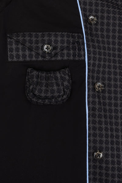 Waterproof Relaxed Fit Trenchcoat | Black/Brown Tweed