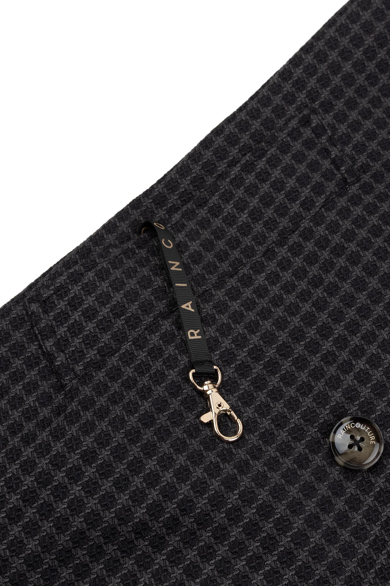 Waterproof Relaxed Fit Trenchcoat  |  Black/Brown Tweed