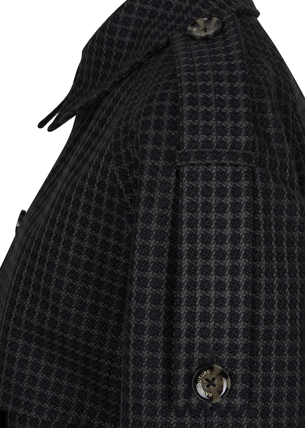 Waterproof Relaxed Fit Trenchcoat  |  Black/Brown Tweed