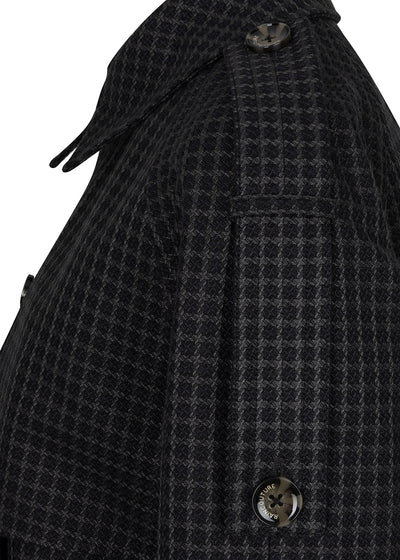 Waterproof Relaxed Fit Trenchcoat | Black/Brown Tweed