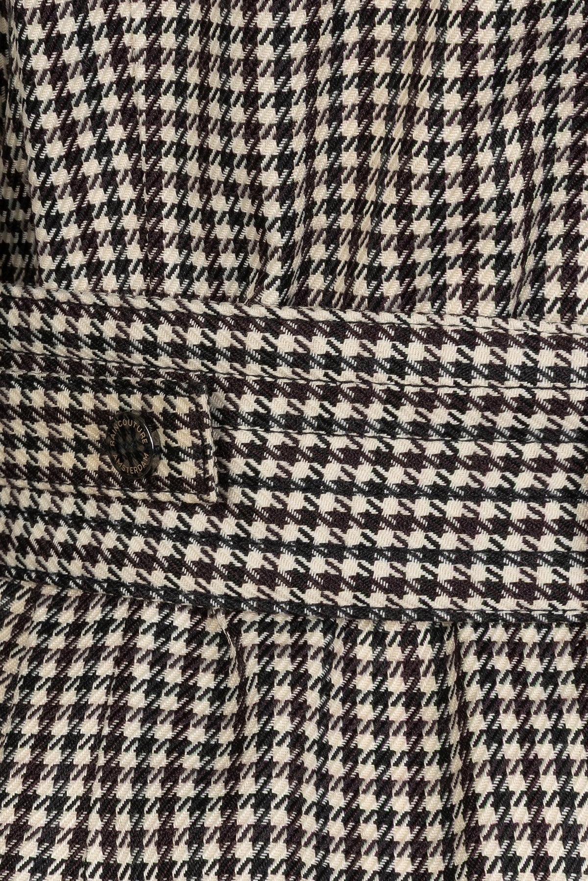 Waterproof Relaxed Fit Trenchcoat  | Black Houndstooth