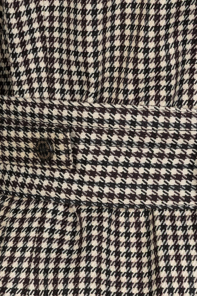 Waterproof Relaxed Fit Trenchcoat  | Black Houndstooth