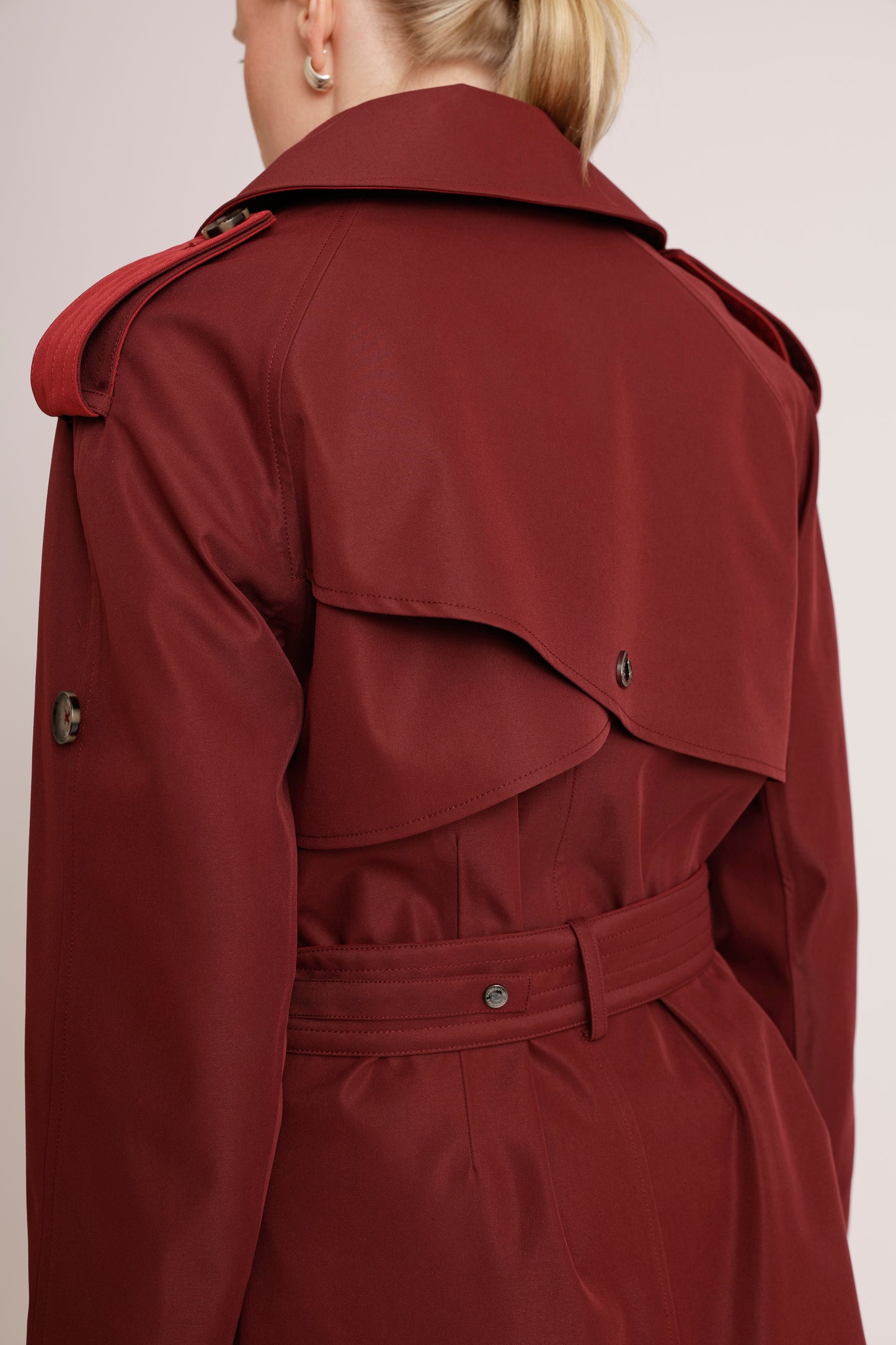Waterproof Relaxed Fit Trenchcoat  | Burgundy