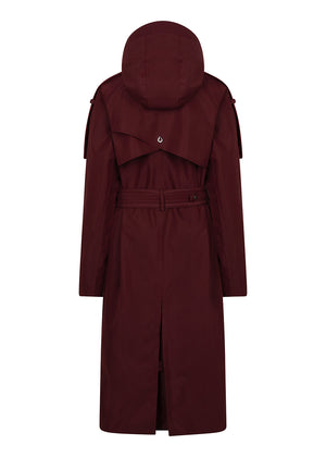 Waterproof Relaxed Fit Trenchcoat  | Burgundy