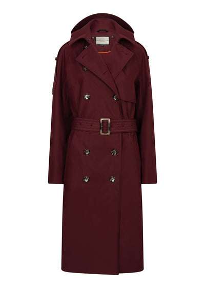 Waterproof Relaxed Fit Trenchcoat  | Burgundy