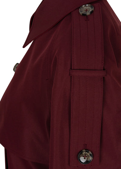 Waterproof Relaxed Fit Trenchcoat  | Burgundy