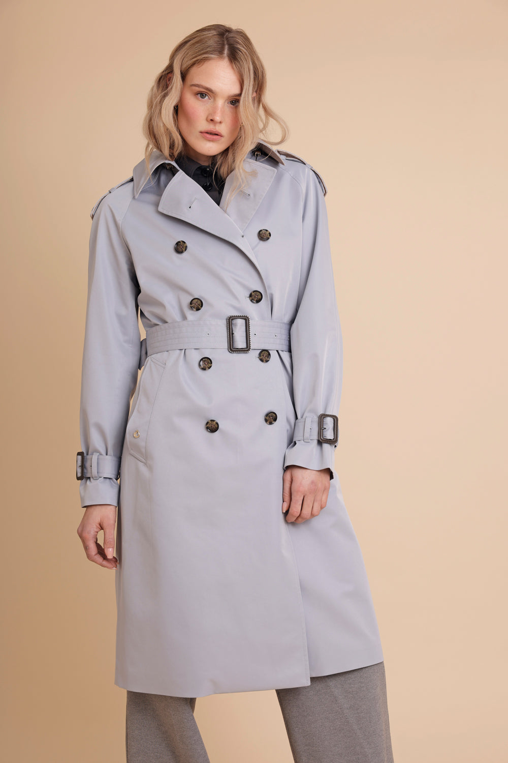 Waterproof Relaxed Fit Trenchcoat  | Glacier Blue