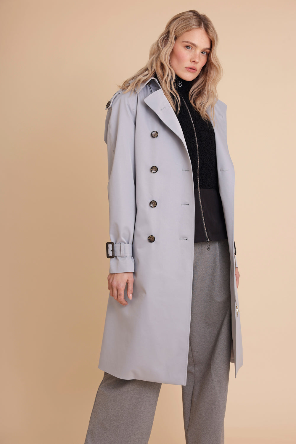 Waterproof Relaxed Fit Trenchcoat  | Glacier Blue